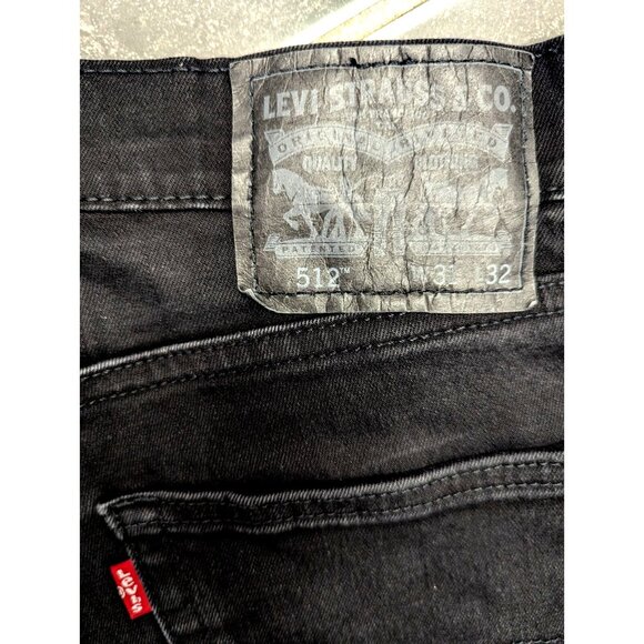 Levi's 512 Slim Taper Jeans Men 31x32 Black Stretch Denim Waterless USA - Picture 7 of 11
